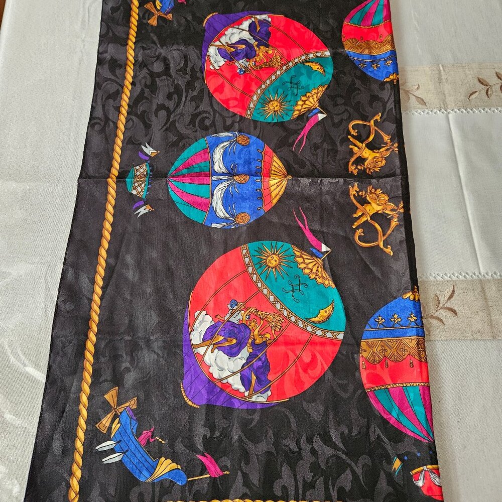 Vintage Hot Air Balloon Silk Scarf